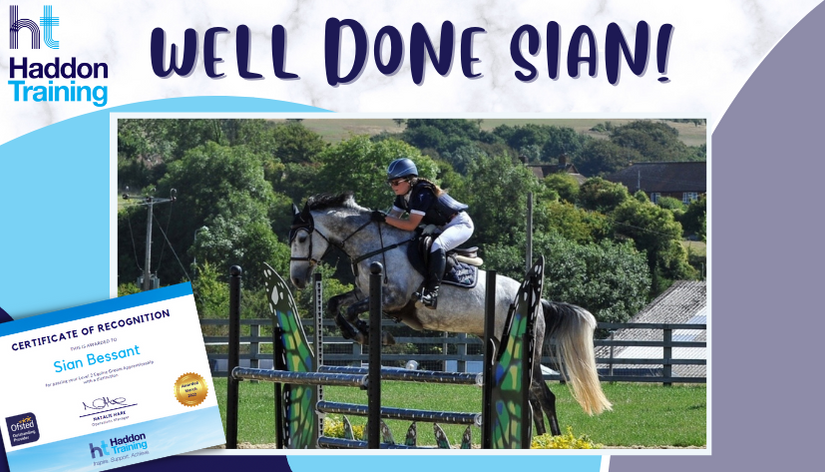 We catch up with former equine apprentice, Sian Bessant, who is delighted to achieve a distinction in her apprenticeship.